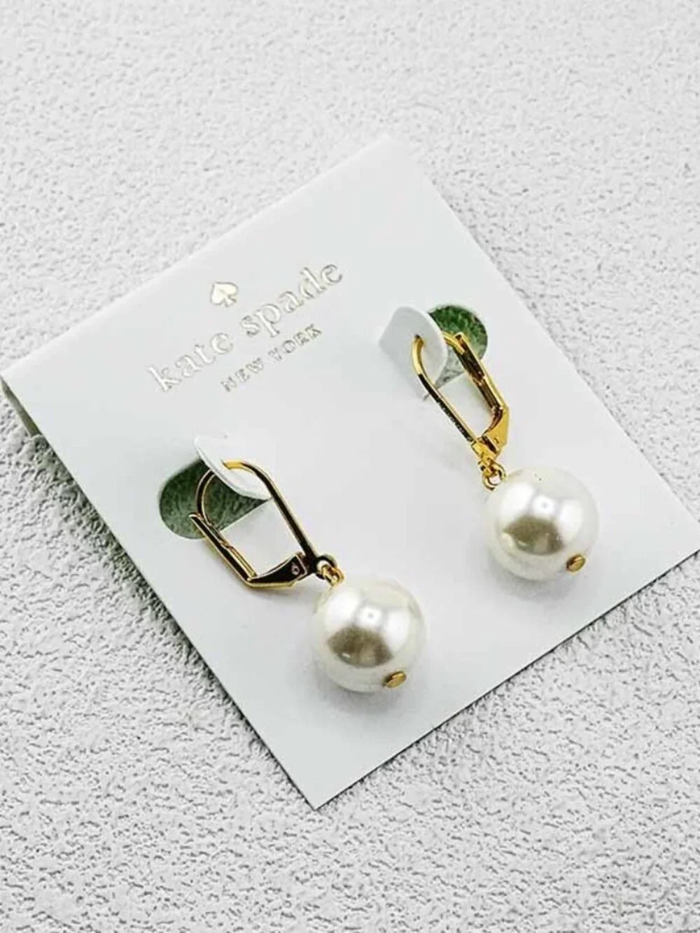NWT kate spade | Gold-tone and White Pearl Drop Earrings